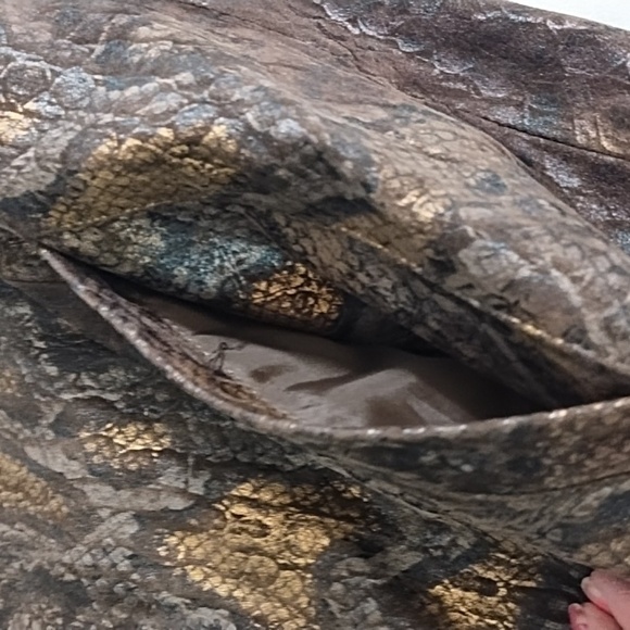 Soft Sueded Snake Print Pocketed Zip Front Lined Vest Extra Large - Picture 9 of 14